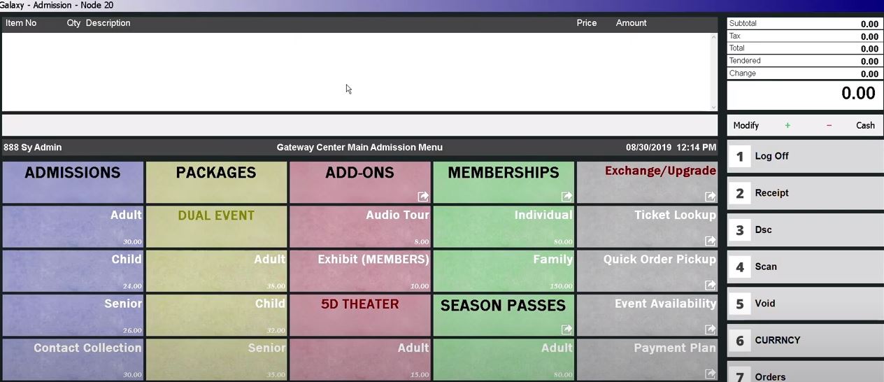 screenshot of Gateway Ticketing
